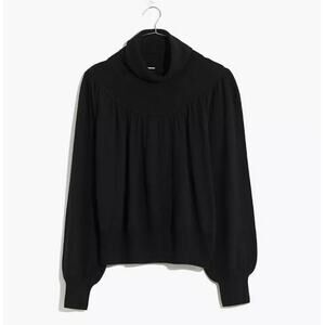Madewell Shirred Balloon-Sleeve Turtleneck Sweater